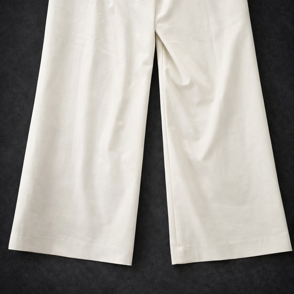 ANTONIO MELANI Jade Wide Leg Paperbag Waist Cropped Pants – Size 10 – Creamy Off - Picture 9 of 13